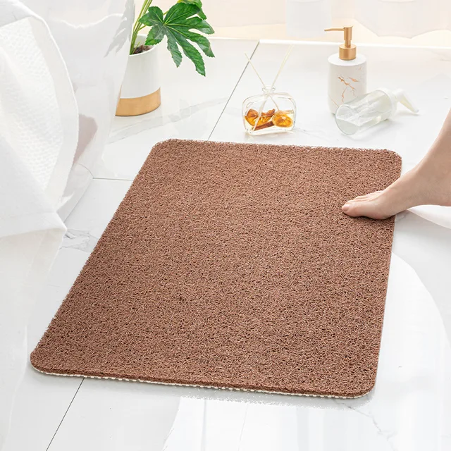 Alfombrilla antideslizante de PVC para ducha, alfombras de baño con  drenaje, recorte DIY, secado rápido - AliExpress
