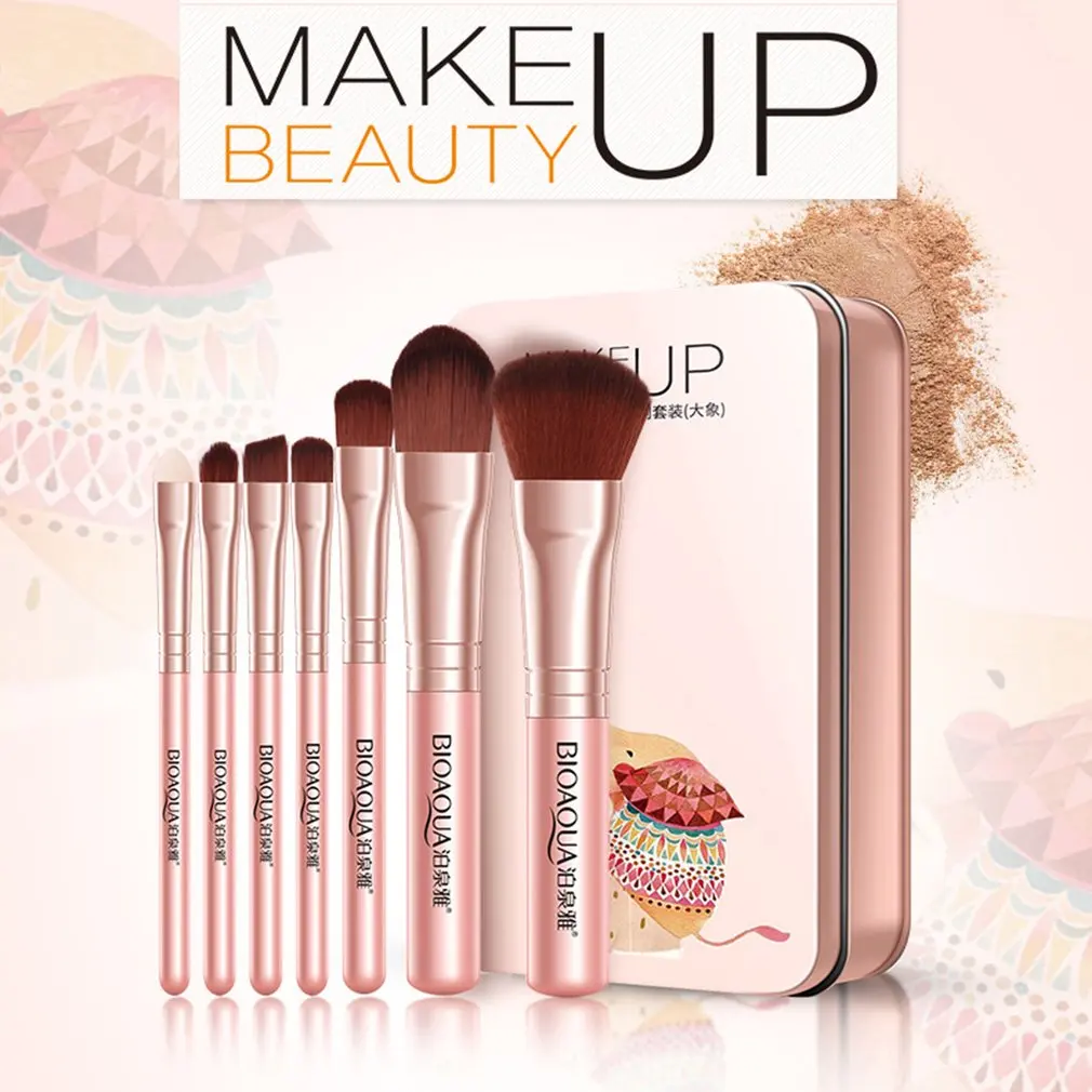 Набор профессиональных женских кистей для макияжа лица BIOAQUA Beauty 7 шт. косметика