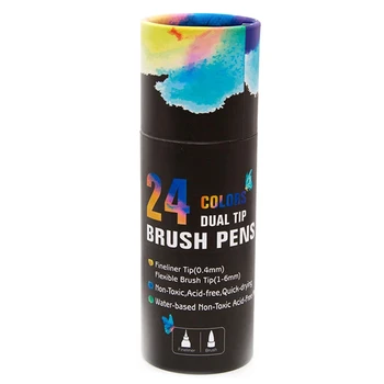 

24-Color Barreled Pen, Painting Art Marker Pen, Watercolor Brush Brush, Calligraphy Sketch School Supplies