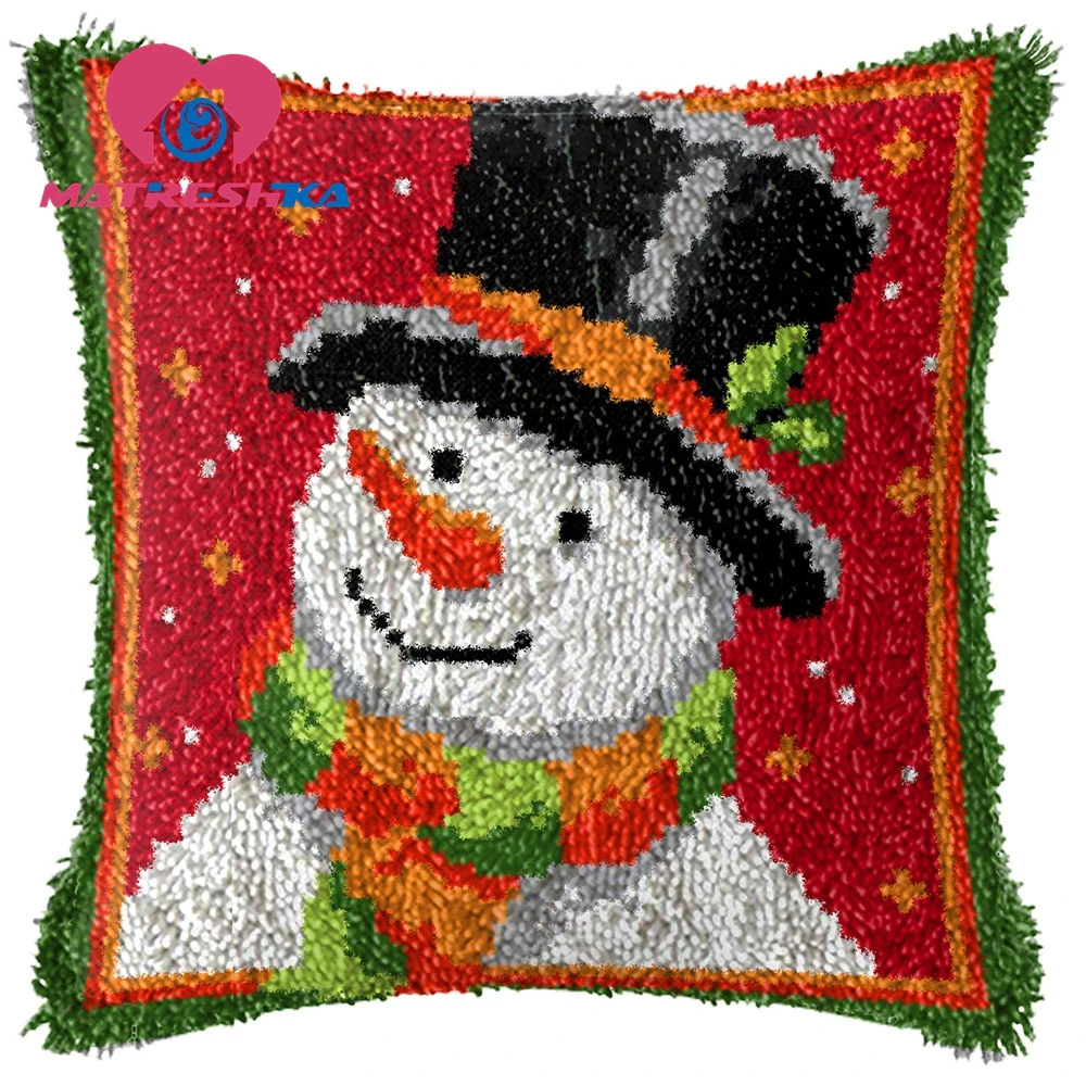 Christmas Latch Hook Crossstitch Pillow Latch Hook Kits Embroidery