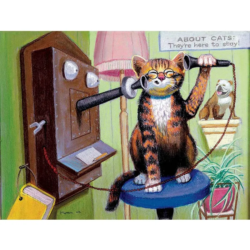 

5D DIY Diamond Painting "Humorous Cat" Square Diamond Embroidery Cross Embroidery Water Diamond Mosaic Home Decoration Gift