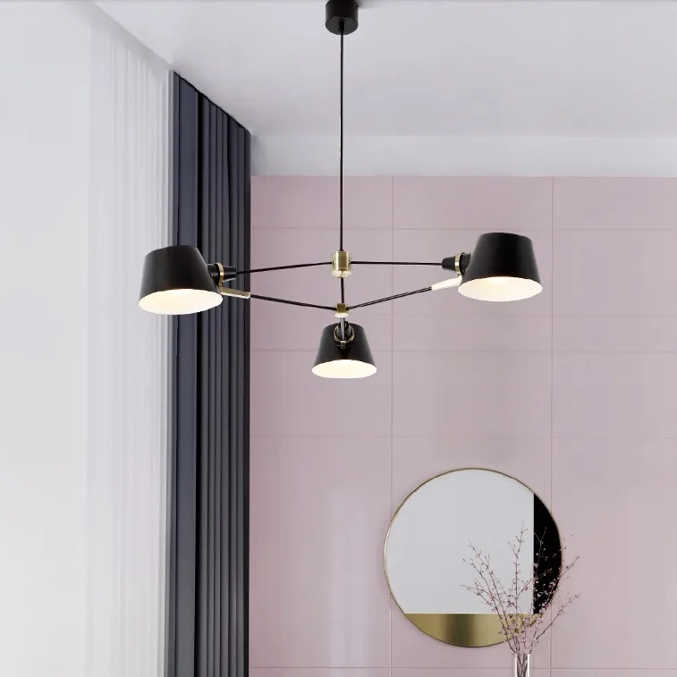 Nordic Chandelier Lighting/Lamp Modern Living Room Hanging Light Fixture Black Suspension Lamps For Dinning Room Bedroom