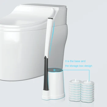 

Toilet Cleaning Brush Set 8Pcs Replaceable Disposable Sponge Brush Head Wall-amount Holder Bathroom Toilet Cleaner Tool Kit