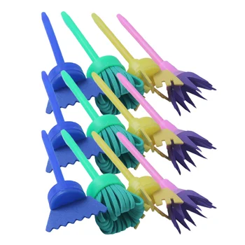 

3 Sets/12pcs Plastic Handle Paint Brush Set DIY Painting Graffiti Brush Sponge Brush Painting Tools Graffiti Accessories for Hom