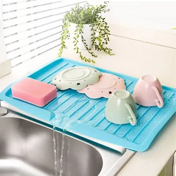 

44*30*3cm Kitchen Drain Shelving Rack Tray Cutlery Filter Plate Storage Dish Bowl Drip Drain Fruit Shelving Storage Board Sink