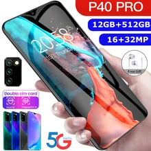 Smartphone, P40 Pro, 12 go, 6.8 go, 16 mp, 512 ", double Sim, téléphone intelligent, 5G, reconnaissance faciale/empreinte digitale, nouvelle version