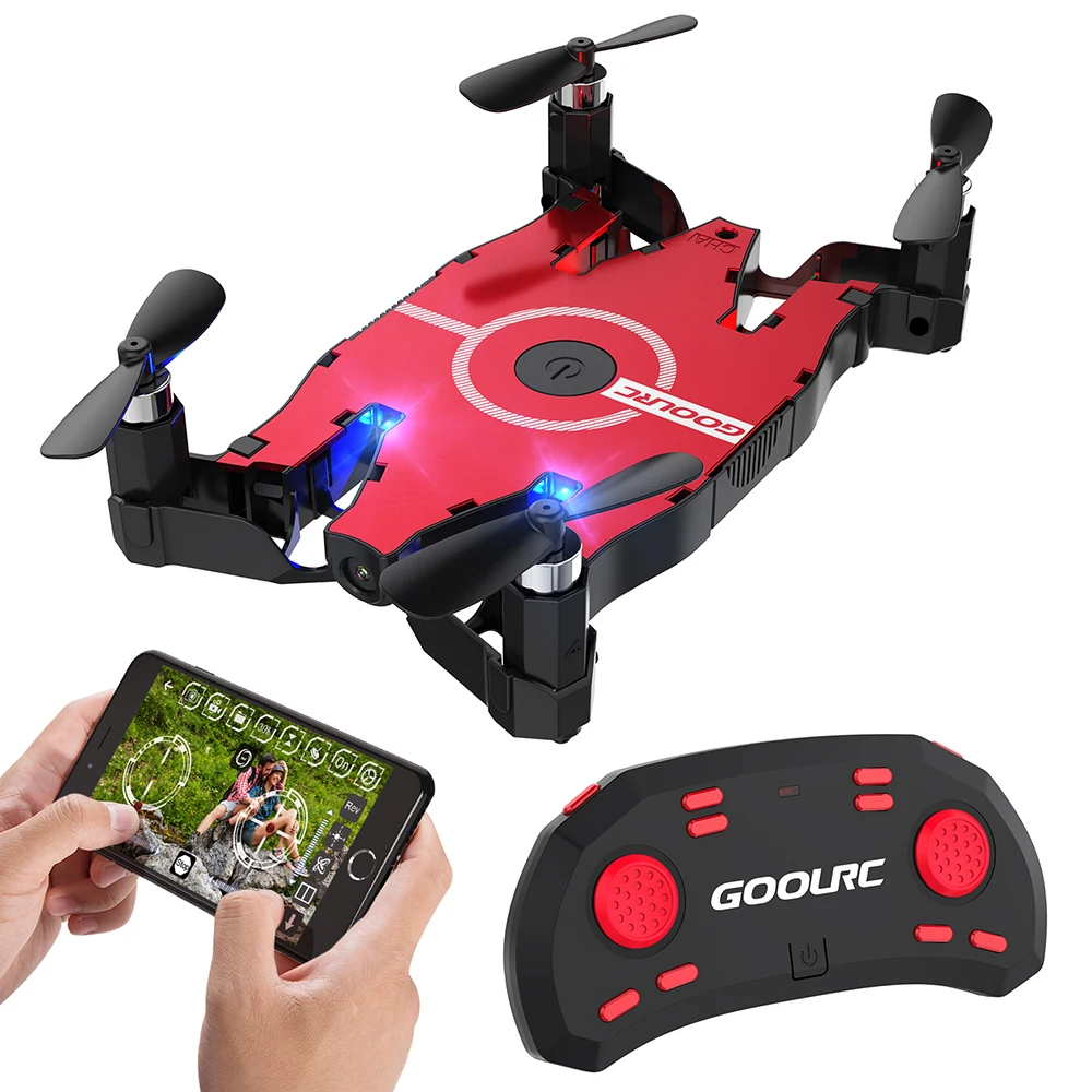 

GoolRC T49 Mini RC Drone with 720P Camera 6-Axis Gyro WIFI FPV Selfie Drone Foldable Pocket Dron RTF Toy Quadcopter Helicopter