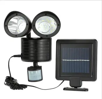 

22 LED Solar Light Double Head Human Body Motion Sensor Solar Lamp Outdoor Waterproof Pathway Emergency Spotlight