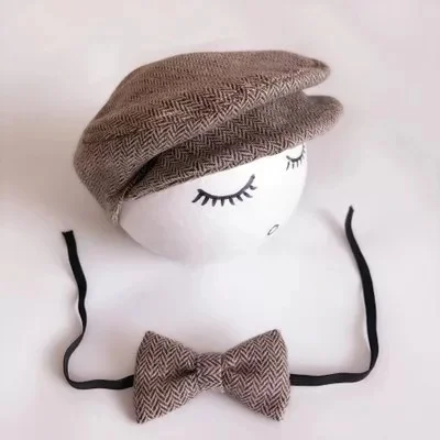 Hat and Tie C Шляпа джентльмена для маленьких мальчиков; студийный реквизит для фотосессии; аксессуары для фотосессии на день рождения для новорожденных; реквизит для фотосессии; шапка+ галстук - Цвет: Hat and Tie C