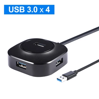 

ABS 4 Ports Usb Hub Four ports Usb Hub Maximum 480Mbps/5Gmbps Black Vista