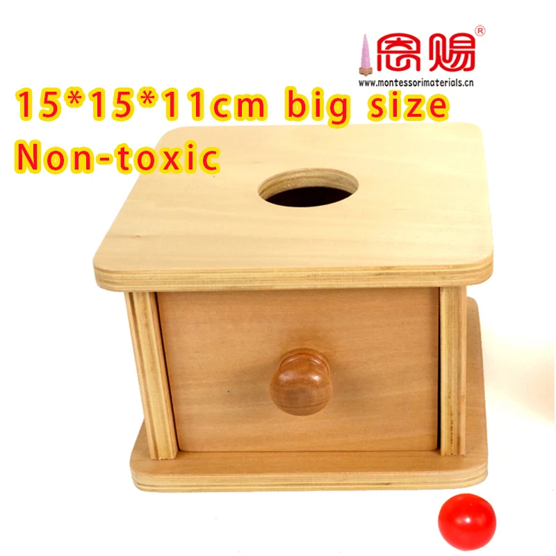 Монтессори игрушки 1 год Imbucare Box w/ball 1010 формы детские деревянные сенсорные