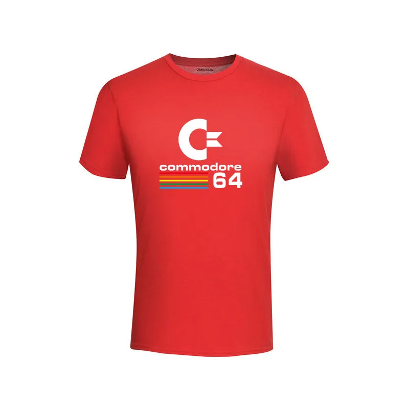 men's esign Brand printing commodore C64 Picture  Men and women DIY Cotton T shirt Short sleeve Casual T-shirt tops clothes Tee