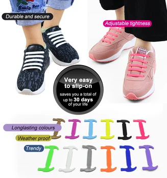 

12Pcs/Set No Tie Shoe Laces Elastic Silicone Lazy Shoelaces All Sneakers Fit Strap Shoeslace for Running Tenis