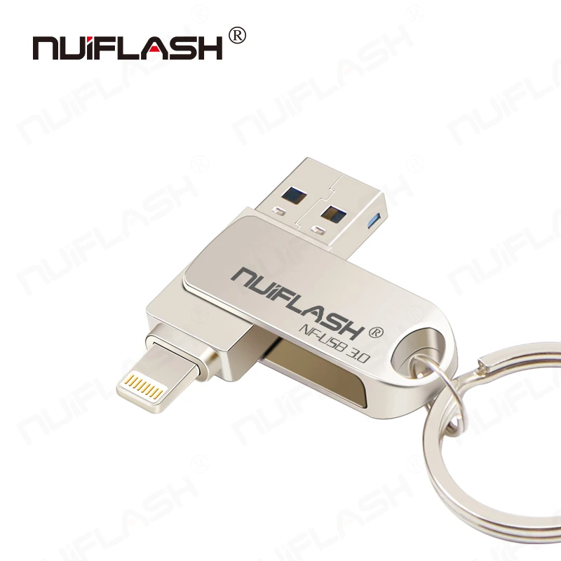 Фото Pendrive для iPhone Xs Max X 8 7 6 iPad 16/32/64/128 Гб карта памяти флэш-накопитель USB флэш-диск ключа флэш-накопитель "молния" езды на автомобиле