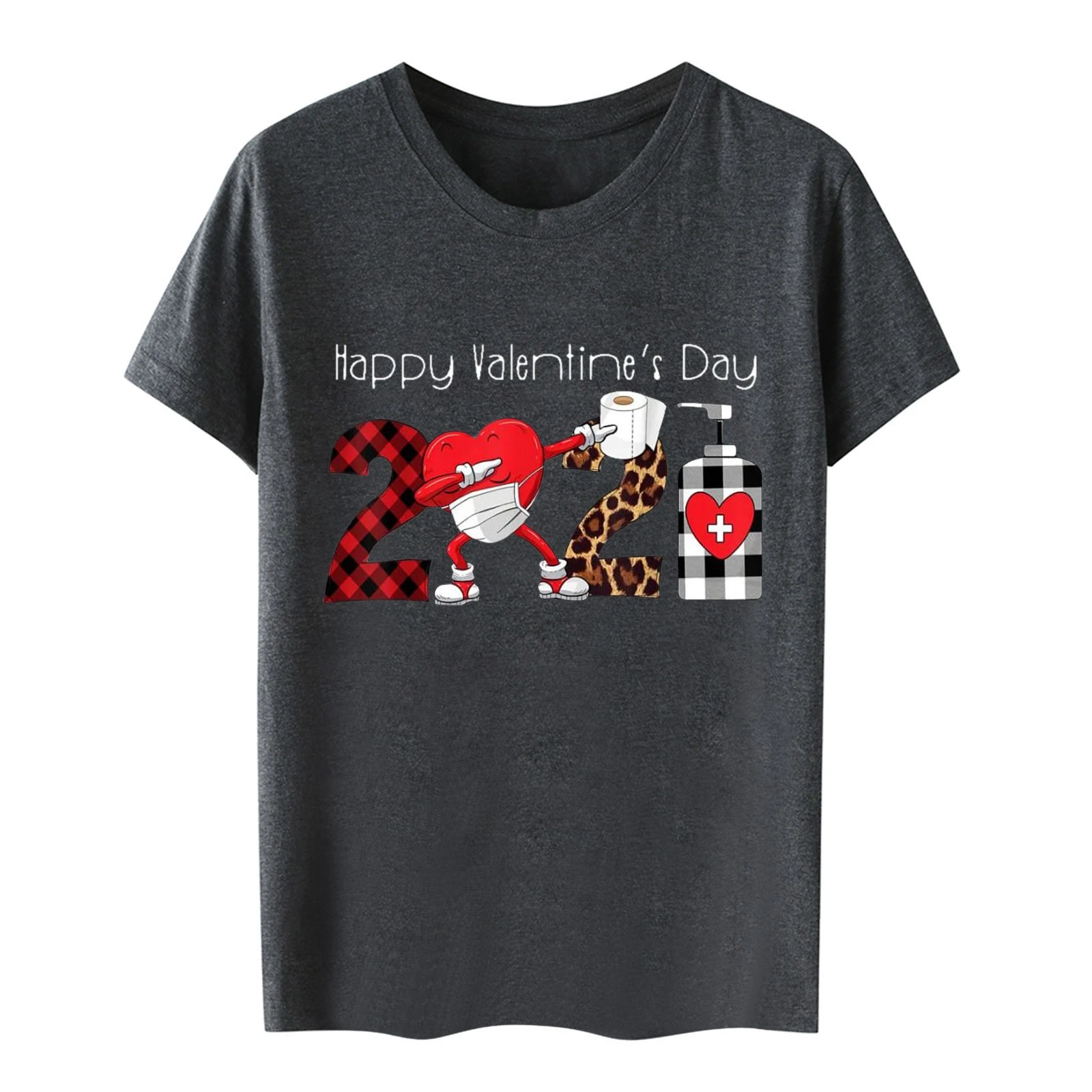 Camisetas estampadas para parejas, camisetas de manga corta a cuadros,  camisetas con letras de San Valentín, 2021|Camisetas| - AliExpress