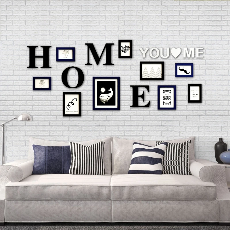 

Home Design Wall Sticker Photo Picture Frames,Room Decor Rectangle Frame for Family Picture,9pcs Picture Album Photo Frames Set