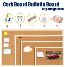 

Cork Board Bulletin Board Framed Corkboard Oak Frame Decorative Hanging Pin Board for Office Home Decor Home School Message