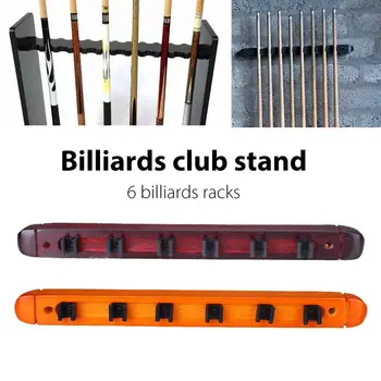 

Billiards Pool Cue Holder Rack High Quality Wooden 6-Holes Wall Hanging Mount