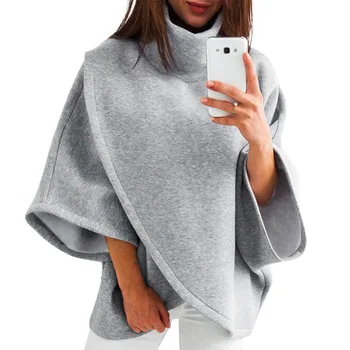 

New Women Loose Bat Sleeve Shawl Tops Fashion Autumn Winter Warm Ladies New Tops Coat Outwear Loose Hoodie
