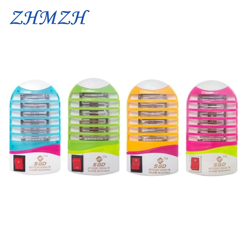 2 Pz/Lotto Zhmzh Led Mosquito Killer Lamp Repellente Per Insetti Bug Zapper Uv Mini Night Light Zanzare Electric Uva Eu Plug 1W