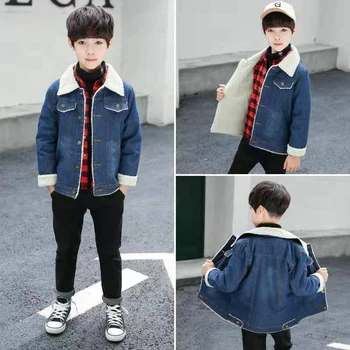 

Age For 4 6 8 10 11 13 Yrs Baby Boy Winter Denim Thicken Jacket Kids Boys Clothes Winter Parkas Turn-Down Collar Coat Outwear