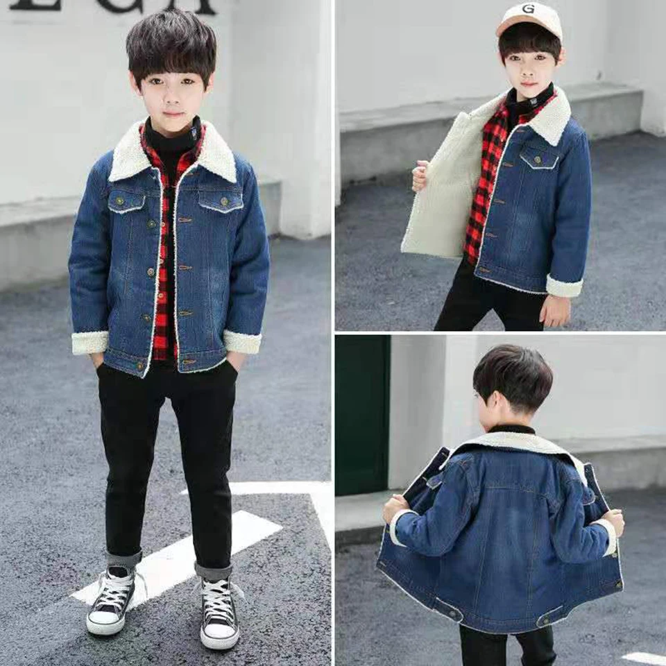  Age For 4 6 8 10 11 13 Yrs Baby Boy Winter Denim Thicken Jacket Kids Boys Clothes Winter Parkas Tur