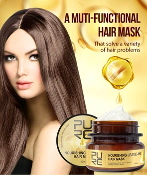 

PURC 60ml Nourishing Leave-In Hair Mask Magical Keratin Hair Treatment Deep Repair Damaged Hair Strengthen Hair Toughness TSLM1