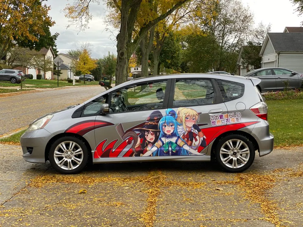 Забавные мультяшные виниловые наклейки для кузова автомобиля японские аниме
