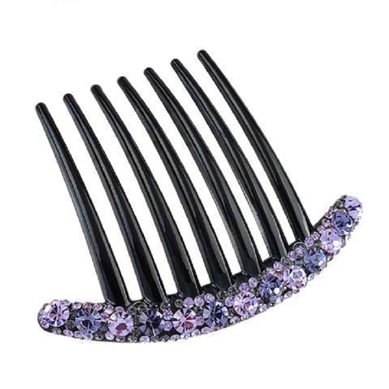 Vintage Flower Hair Accessories Crystal Hairclips Combs Plastic Shiny Hairpin For Women Wedding Gift