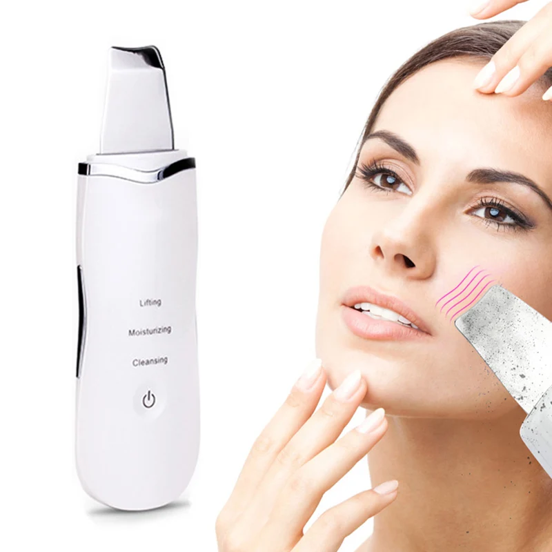 

Rechargeable Ultrasonic Skin Scrubber Facial Pore Deep Cleaning Ultrasound Cleansing Spatula Face Scrubber Face Skin Care Tools