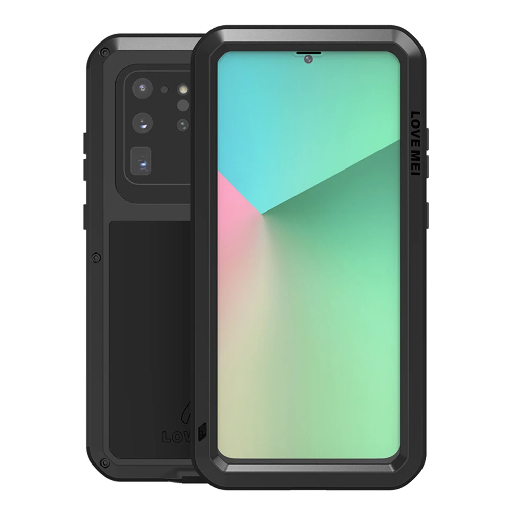 

Love Mei Case For Samsung Galaxy S20 Ultra Cover Samsung S20 Plus Full Body Armor Shockproof Metal Phone Case S20 With Glass