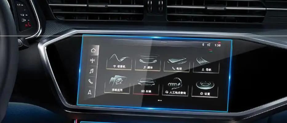 Автомобильная навигация с закаленным стеклом защитная пленка на экран Радио DVD gps lcd приборная панель наклейка на экран для Audi Q8 A6 A7 - Название цвета: navigation film