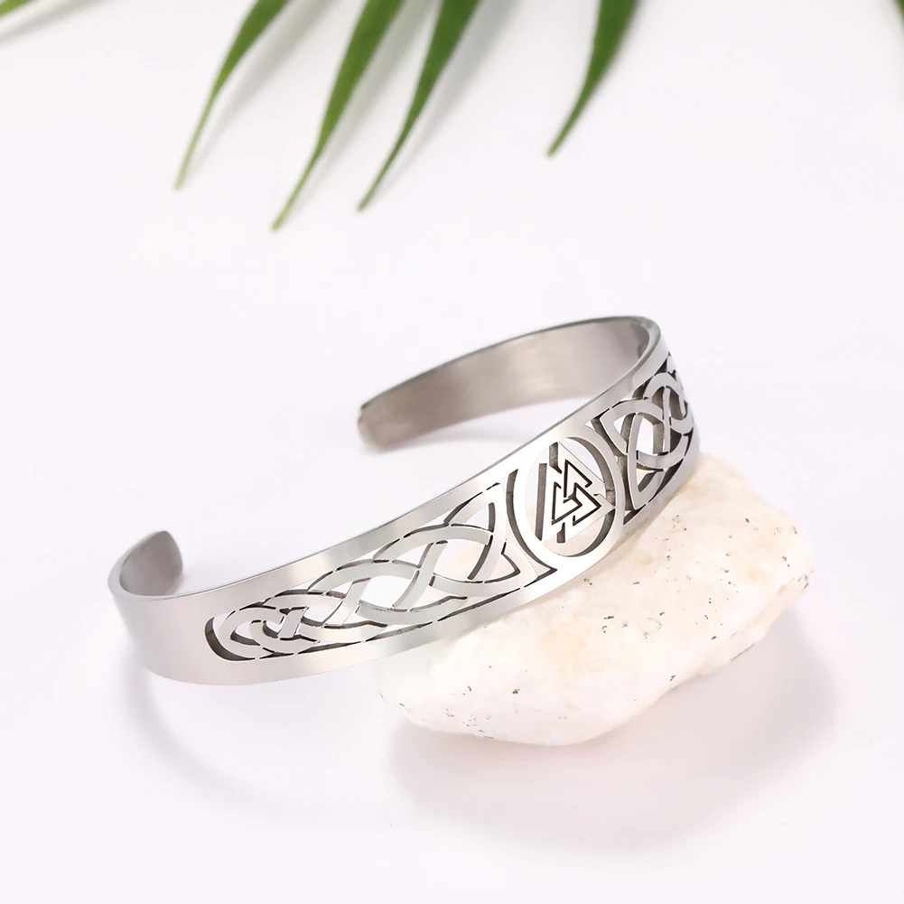 COOLTIME Stainless Steel Cuff Bracelet Engraving Inspiration Female Magnetic Health Bracelet Jewelry Gifts for Women