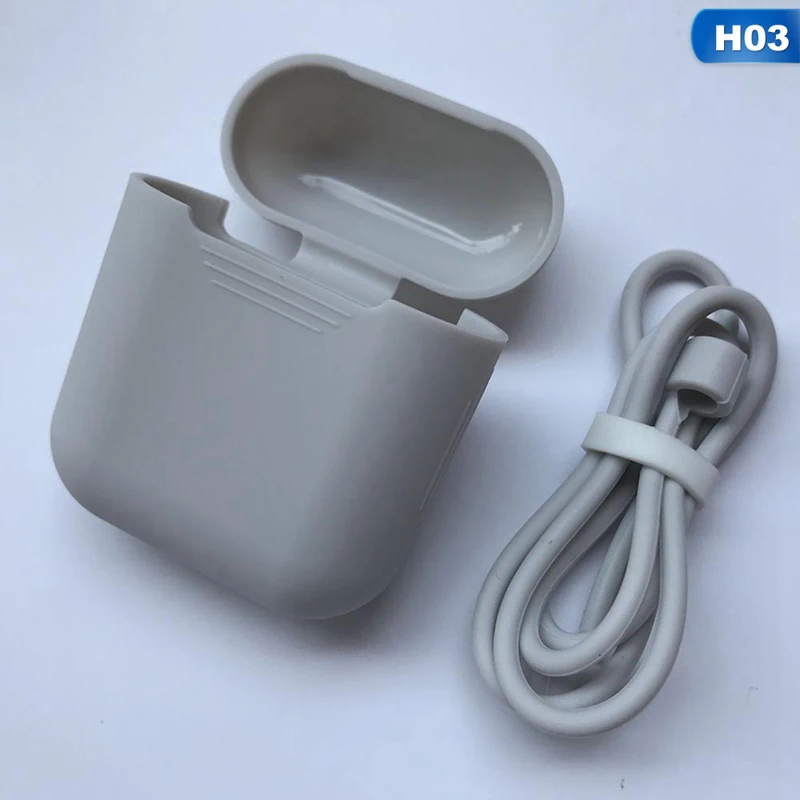 1 шт. силиконовый Bluetooth беспроводной чехол для наушников AirPods защитный чехол Аксессуары для кожи для Apple Airpods зарядная коробка - Цвет: H03