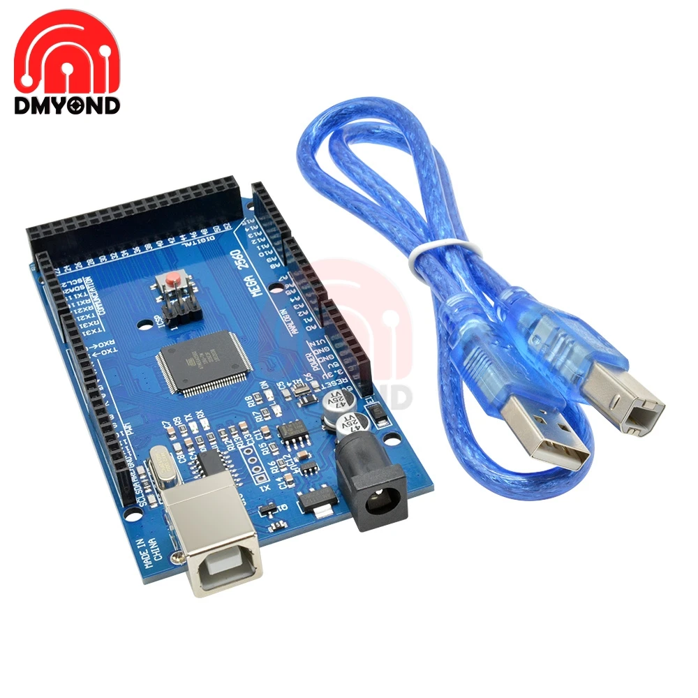Плата MEGA2560 MEGA 2560 R3 (ATmega2560 16AU CH340G) Pro mini AVR USB макетная плата с кабелем для arduino|Детали