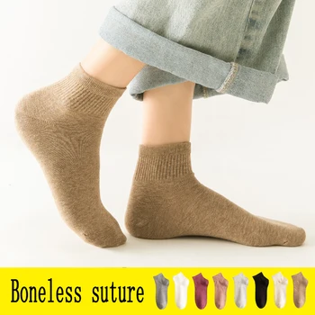 

spring summer thin cotton women's socks absorb sweat breathable Anti-Odor short socks lovey Simplicity socks women 5 Pairs