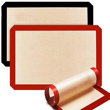 

Silicone Baking Mat,3 Pieces BPA Free Non-Stick Canvas Baking Sheet Pastry,Silicone Baking Cloth,42X30Cm and 30X21Cm