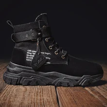 Мужские ботинки; сезон осень-зима; кожаная обувь; Мужские ботинки в байкерском стиле на молнии с высоким берцем; оксфорды; ботинки Martens; теплые зимние ботинки Martin с Плюшевым Мехом