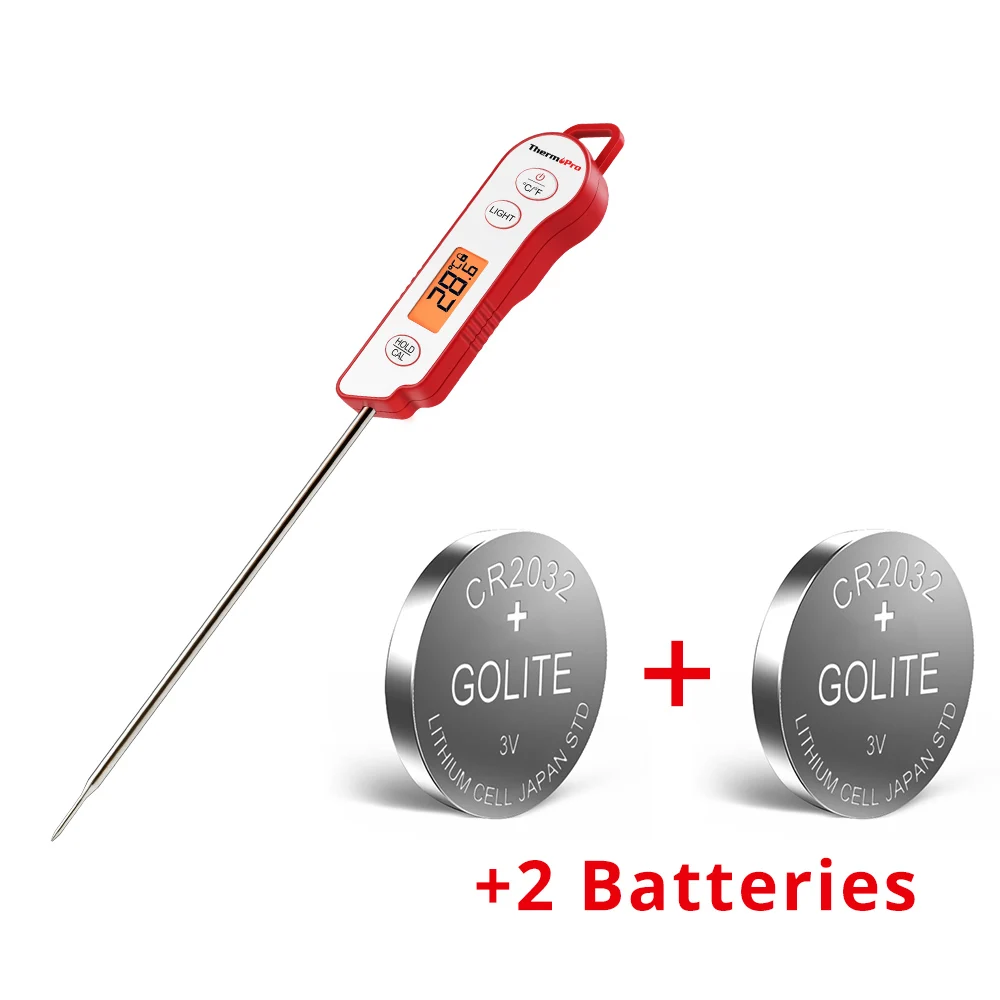 2 Batteries Термопро TP15 водоцифровой Кухонный Термометр для приготовления мяса, шашлыков, воды, духовки, термометр, зонд с подсветкой экрана - Цвет: 2 Batteries
