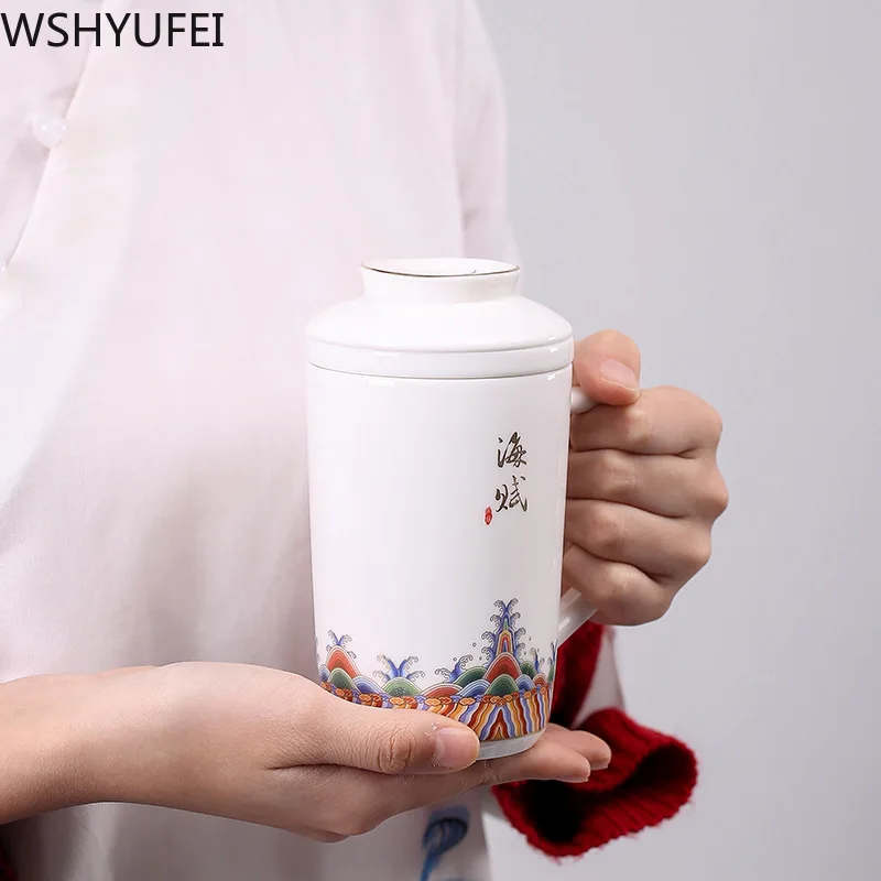 

New style ceramic tea cup mug with filter Travel convenience Kung Fu tea set Office household drinking utensils WSHYUFEI