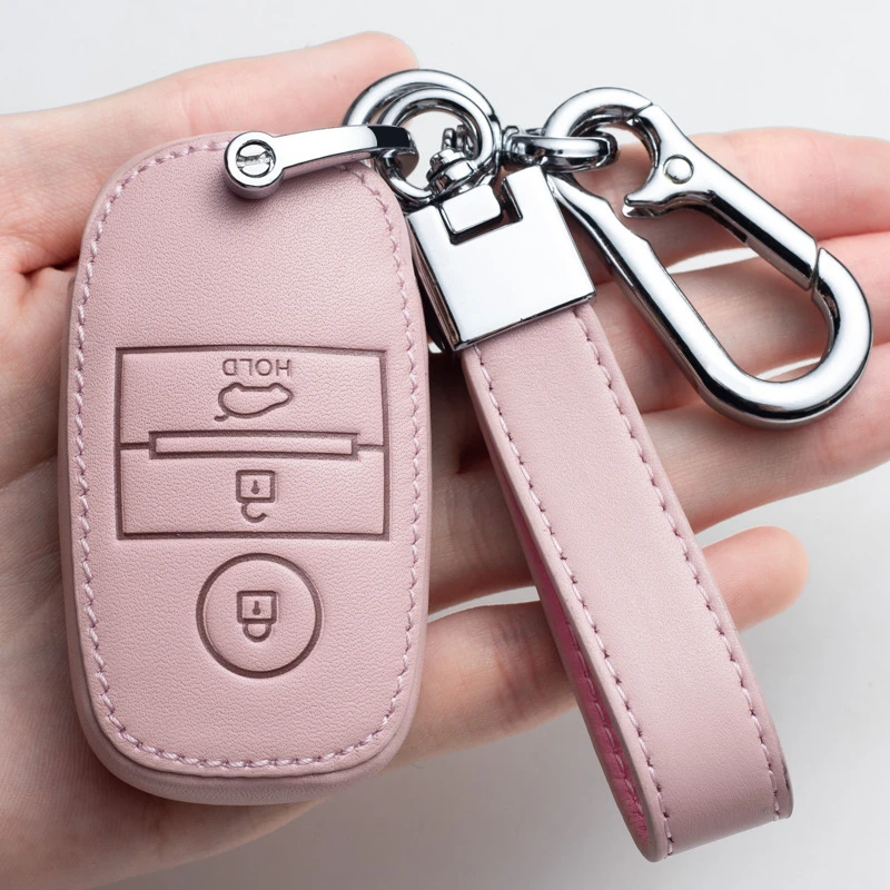 4 Button Leather Key Cover Case for KIA Sorento Optima Sportag Series