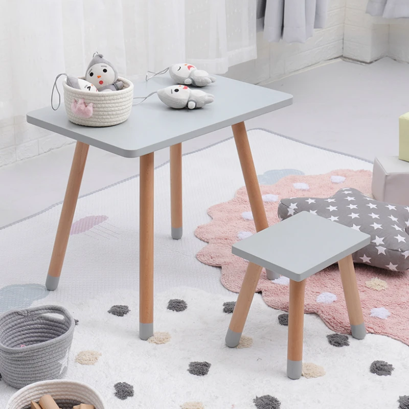Children Desk and Chair Set Square Study Learning Desk Writing Table and Chair Solid Wood Minimalist Modern Baby Kids Furniture Children Desk and Chair Set Square Study Learning Desk Writing Table and Chair Solid Wood Minimalist Modern Baby Kids Furniture