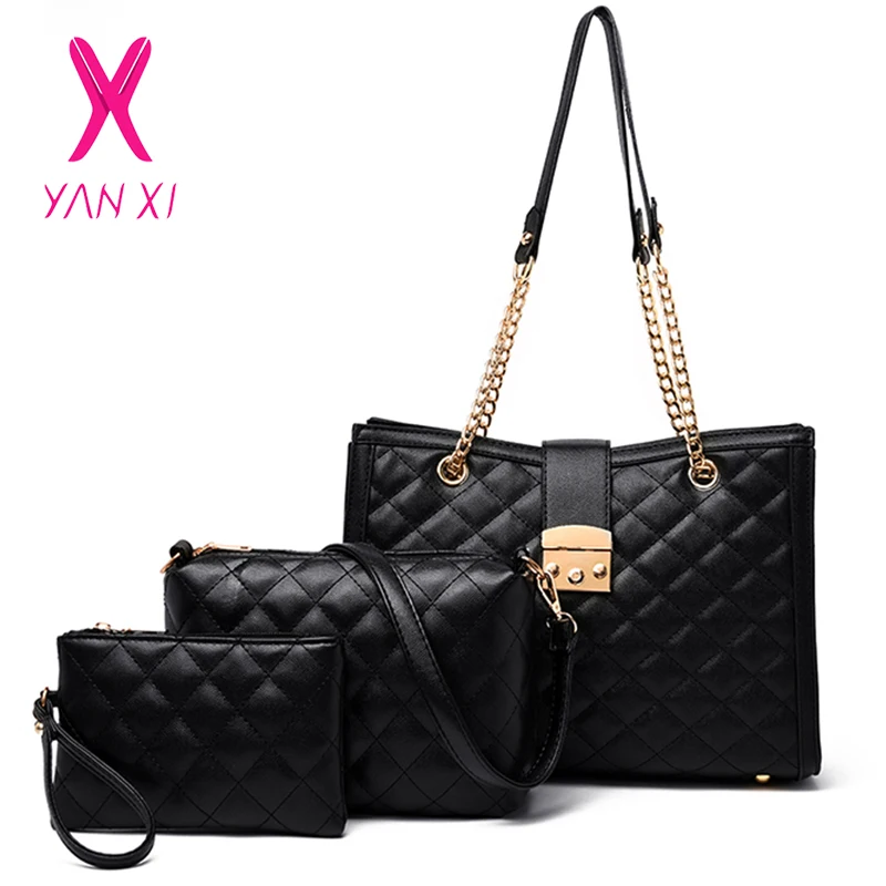 

Large Capacity Women Shoulder Bag Luxury Handbags Women Bags Designer Soft PU Leather Fashion Handbag Tote Bag Sac A Main 3pcs