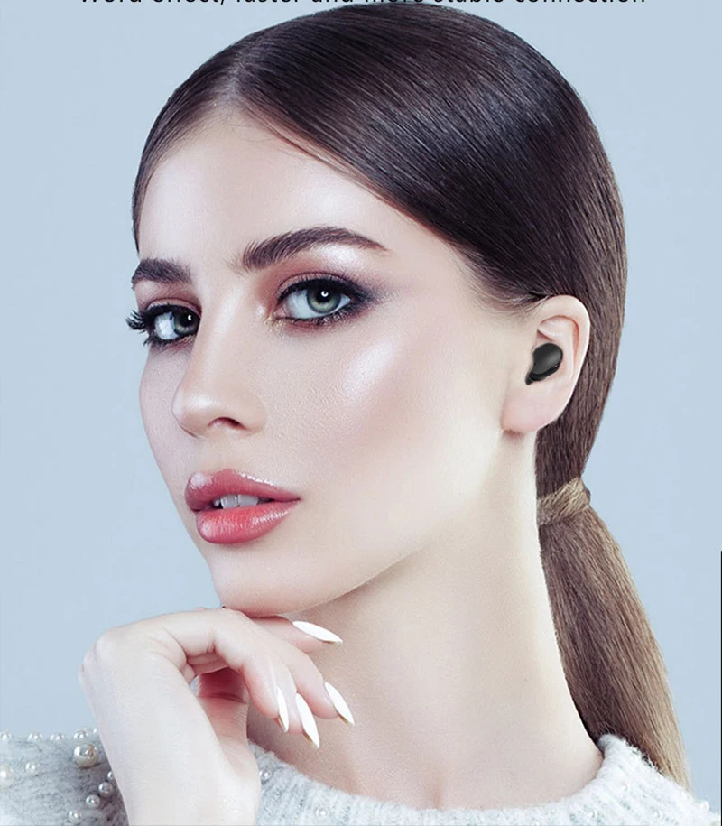 Original A6l Tws Earphone Bluetooth Wireless V5 0 Noise Reduction Mini Headset Digital Display Earbud Waterproof with Microphone