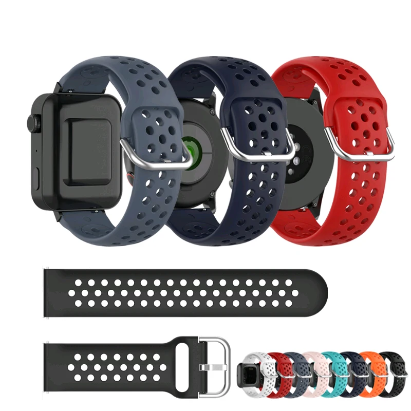 Ремешок спортивный из ТПЭ для смарт часов Xiaomi Mi браслет LG Watch дышащий 18