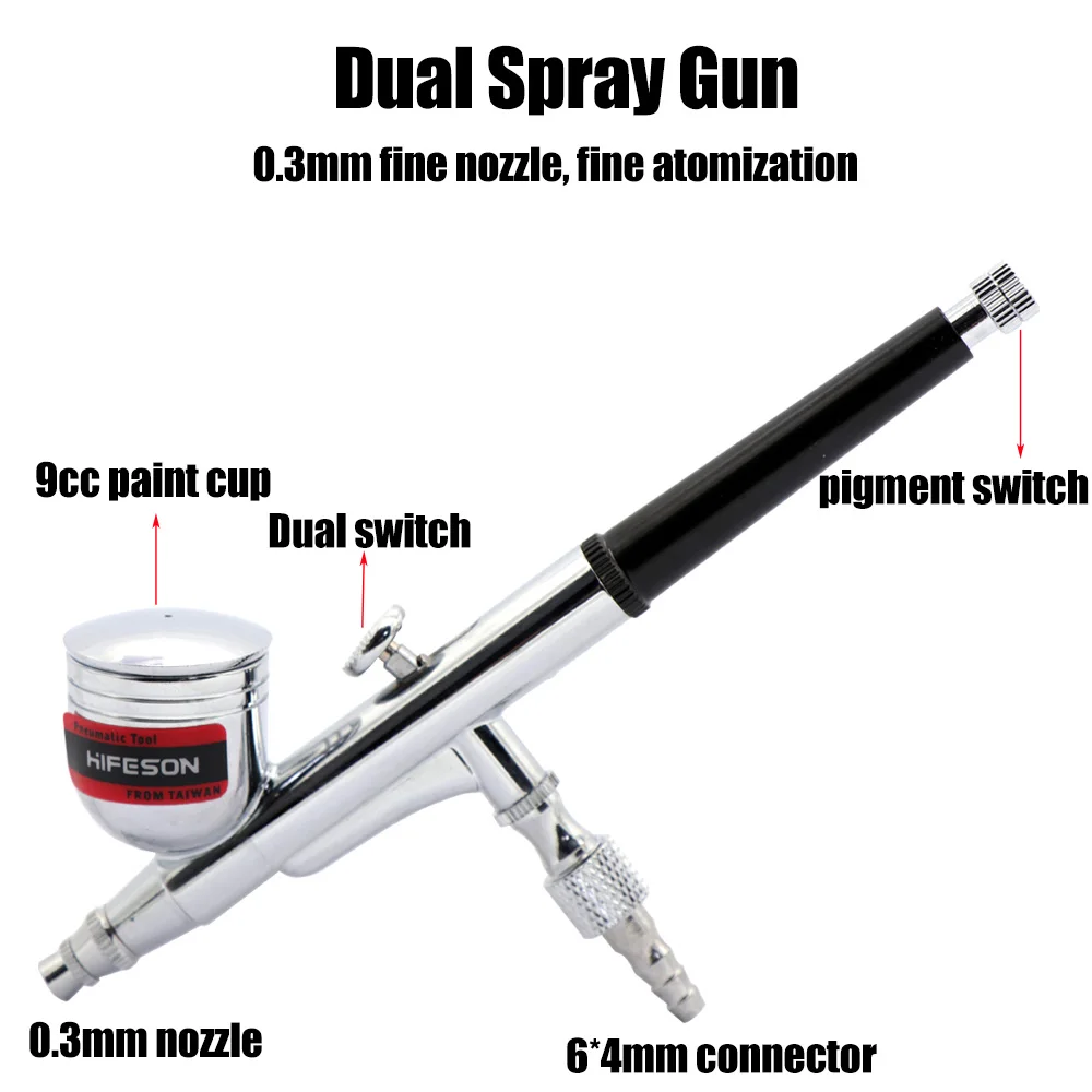 Распылитель воздуха распылитель пистолет 0,3mm 9cc HF130 пневматический мини Краски пистолет-распылитель средство аэрозольный распрыскиватель ручка для автомобилей коммерческих Краски Инж