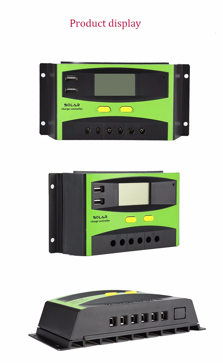 MPPT LCD Дисплей Dual USB Солнечное зарядное устройство pwm контроллер 12V 14V PV регуляторы заряда контроллер солнечной энергии 20A 30A 40A 50A 60A