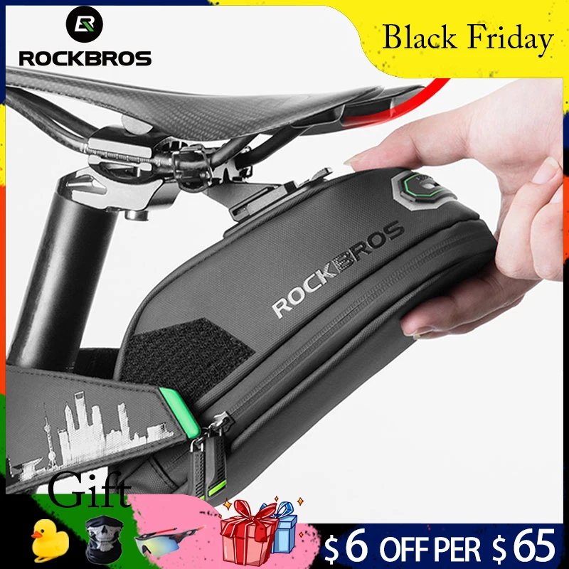 

ROCKBROS Bicycle Bag Rainproof Saddle Bag Reflective Bike Bag Shockproof Cycling Rear Seat post Bag MTB Bicycle bag Accessories