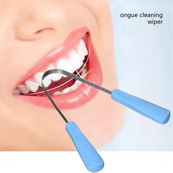 

Stainless Steel Tongue Cleaner Vacuum Cleaner Tongue Abs Handle To Remove Bad Breath Clean Tongue Moss Scraper Blue for Adults