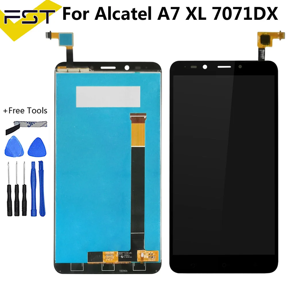 6.0'' Black For Alcatel A7 XL A7XL 7071DX OT7071 LCD DIsplay + Touch Screen Digitizer Assembly 100% Tested Spare Parts+Tools |